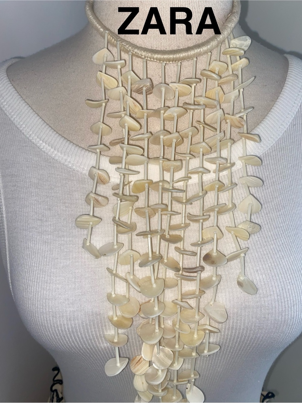ZARA Cream Multi-Strand Shell Necklace - NEW